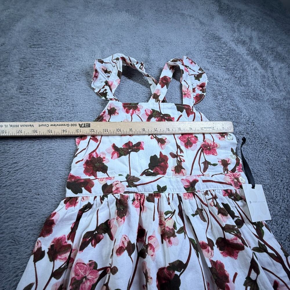 Victoria Beckham Girls Dress NEW White Pink Floral M Cotton Knit Lined - Picture 5 of 8